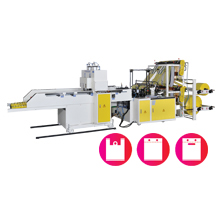 Fully Automatic High Speed Double Layers 4 Rolls T-shirt Bag Making Machine With Servo Motor Control<BR>Model:CWA2+P-SV