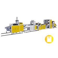 Super High Speed Fully Automatic Hot-Slitting & Side Gusseting Device T-shirt Bag Making Machine With Auto Packing Device By Servo Motor Control<BR>Model:CW-HG2+ATP